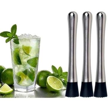 Imagem de Kit 03 Socador Macerador Inox Drinks Caipirinha Bartender - Unyhome