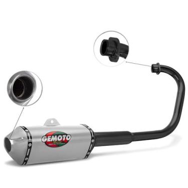 Imagem de Escapamento Gemoto Esportivo Racing 3 Trioval Curva Preta Titan 150 Es