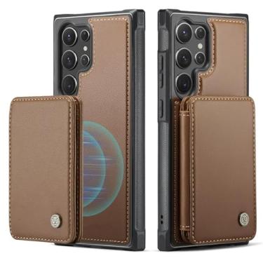 Imagem de HJZSZX Para Samsung A23 (4G 5G) Capa de couro magnética dois em um com flip (para Samsung A23 (4G 5G)/marrom)