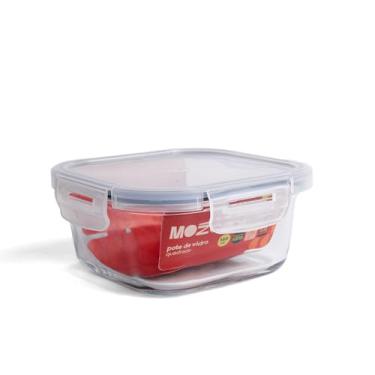 Imagem de Mozcada - Pote de Vidro 550ml Hermético com Trava Quadrado