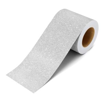 Imagem de Wallink Borda de moldura espelhada com glitter 7 cm × 601 cm, bordas de papel de parede autoadesivas, borda de boletim brilhante, borda decorativa removível para porta, parede, quarto de meninas