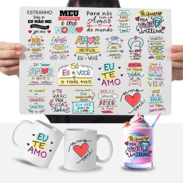 Imagem de Cartela Adesivos Dia dos Namorados DTF UV Prova D' água - Graviarte