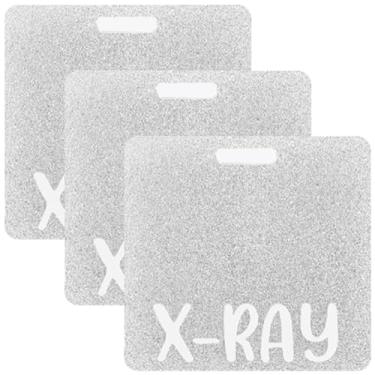 Imagem de CREATCABIN 3 peças porta-cartões de identificação de crachá de raio X Buddy com glitter radiologia horizontal cartões de identificação de nome de identificação de acrílico presente para enfermeira