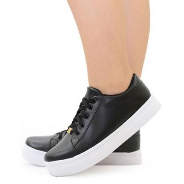 Imagem de Tenis Feminino Branco Star Casual Sapatenis Leve Confortável - Ferenzo