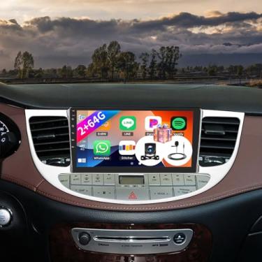 Imagem de [2 + 64 G] Android 15 estéreo para carro Hyundai Genesis Sedan 2009-2014 com carro sem fio e Android Auto, rádio veicular com tela sensível ao toque de 9 polegadas com link espelhado Bluetooth FM/RDS
