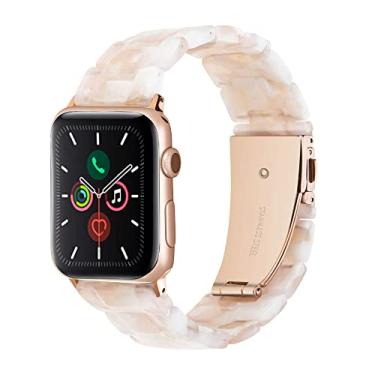 Imagem de Kolgios Pulseiras elegantes de relógio inteligente de flor rosa de 42/44/45/46 mm compatíveis com Apple Watch Series SE 3/11/10/9/8/7/6/SE/5/4, elegante pulseira de relógio de substituição de corrente