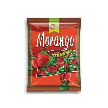 Imagem de Bala Dura De Morango Com Recheio Docinho Embalagem Especial - Toffano