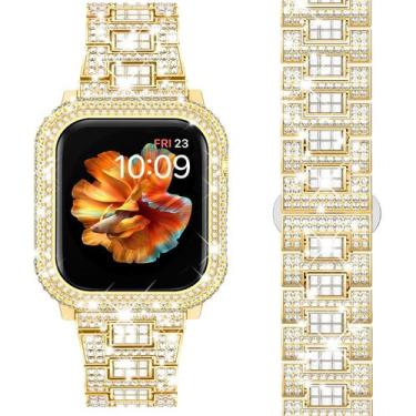 Imagem de Pulseira de relógio Mosonio Bling 41 mm com caixa de metal para Apple 