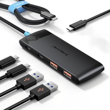 Imagem de Lemorele Hub USB-C 10Gbps com 2 USB 3.2, 2 USB-C, Porta Carregamento, Extensor de Portas USB, Compatível MacBook Pro/Air, Acer, HP Dell Laptops, iPad Pro, iPhone 15/15 Pro Max, com Cabo 60cm