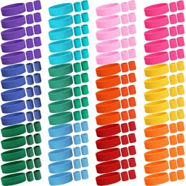 Imagem de Yuxung O conjunto de faixas de suor neon inclui faixa de cabeça atlética para tênis, ginástica, países internacionais, competições de jogos esportivos para homens e mulheres, suprimentos de festa