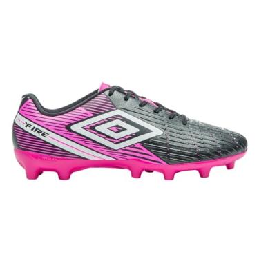 Imagem de Chuteira Umbro Fire Campo Preta e Rosa 38
