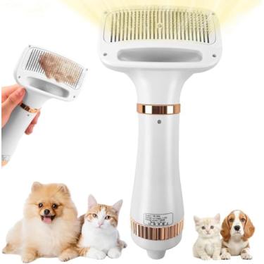 Imagem de Secador Pet 2 em 1, Silencioso Portátil Leve Soprador, Cachorro Cão Gato Coelho Profissional Banho E Tosa Secar Escovar Remo Pelo Pós Banho Pente Alisador, Secador para Cachorro Pet Gato Profissional