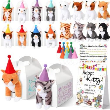 Imagem de Lembrancinhas de festa Hydren Adopt Pet 3 peças de pelúcia para gatos