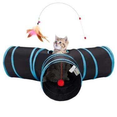 Imagem de Cat Tunnel Tempcore dobrável de 3 vias para gatos que vivem em ambient