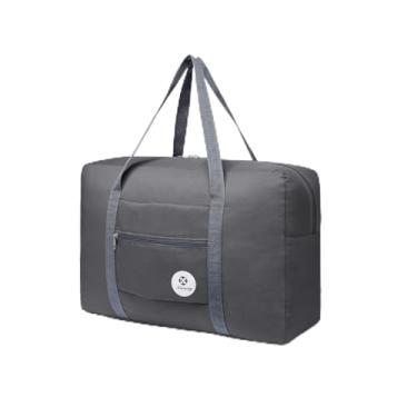 Imagem de Bolsa esportiva feminina resistente à água com bolsa dobrável essencial para viagem, acampamento, hospitalar, Cinza escuro, Bolsa esportiva resistente à água com manga de carrinho