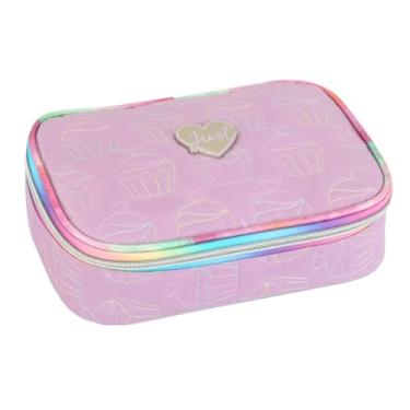 Imagem de Estojo Box Escolar Matelasse Juvenil lilas