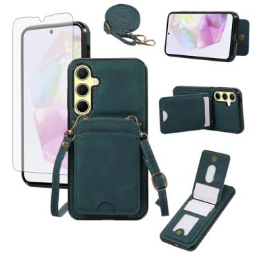 Imagem de Asuwish Capa de telefone para Samsung Galaxy S24 Plus/S25 Plus S24+ S25+ 5G Capa carteira com protetor de tela, alça de pulso, suporte para cartão celular S24Plus 24S + S 24 24+ S25Plus 25S 25+