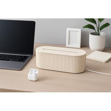 Imagem de Caixa organizadora de cabos 33 cm × 13 cm × 11 cm (bege)