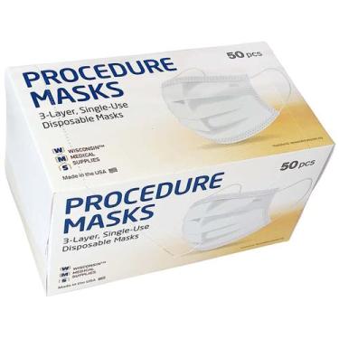Imagem de Pacote de 2 máscaras faciais WMS Wisconsin Medical Supplies (100 másca