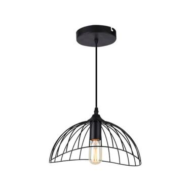 Imagem de Lustre Pendente Taschibra Aramado Anágua Preto E27 Bivolt