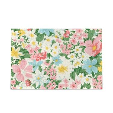 Imagem de WELLDAY Quebra-cabeça flores primavera 1000 peças grande jogo de arte para adultos adolescentes