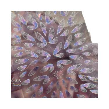 Imagem de Adesivos De Arte Para Unhas Com Asas De Borboleta Pretas E Roxas, Ades