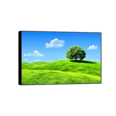 Imagem de Quadro preto arte de parede paisagem impressões em tela - árvore de pastagem céu decoração pintura - imagens para quarto 30 x 45 cm 12 x 18 pol