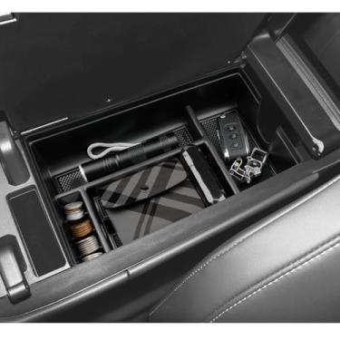 Imagem de LUWU Organizador de console central Lexus RX350 2025 2026 para Lexus RX350/RX450/RX500 acessórios 2023 2024 2025 2025 2026, bandeja organizadora de luvas, material ABS, preto