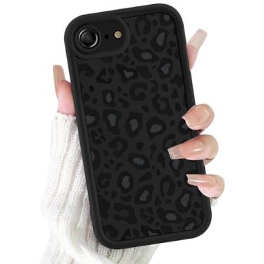 Imagem de Vulfwela Capa de leopardo para iPhone 16e 6,1 polegadas linda clássica preta estampa de guepardo design estético, capa protetora completa de TPU (poliuretano termoplástico) macio à prova de choque