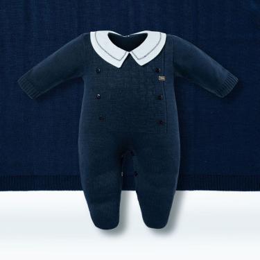 Imagem de Saída de Maternidade Menino Macacão + Manta Azul Marinho-Hug
