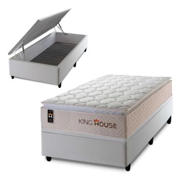Imagem de Cama Box Baú Roma 96x203 com Molas Ensacadas King House