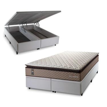 Imagem de Cama Box Baú Atlanta Espuma D45 193x203 Bege King House