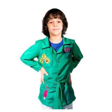 Imagem de Fantasia DPA Verde Infantil Capa Detetive Zeca - NB, P 2 - 4, Verde
