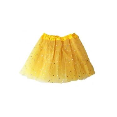 Imagem de Saia tutu c/ estrelas 30cm - Aline Festa, Amarelo