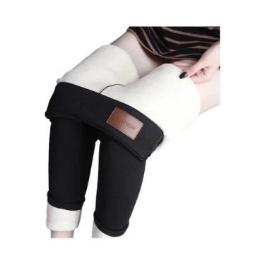 Imagem de Leggings Térmicas Femininas De Cintura Alta, Confortáveis E Elásticas,