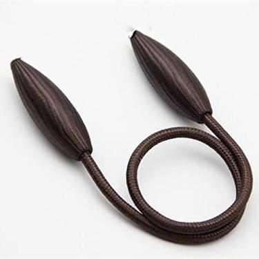 Imagem de Cortinas fortes com acessórios de haste de cortina de defletor de cortina de corda de liga de pelúcia, T0055, Deep Coffee