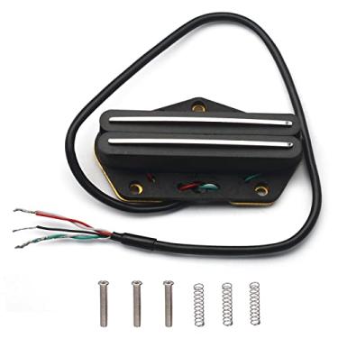 Imagem de SAPHUE Captador de ponte de trilho duplo para guitarra elétrica Telecaster preto com prata