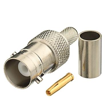 Imagem de Eightwood 10 peças BNC fêmea crimpagem conector RF 50 ohm para RG58 RG142 LMR195