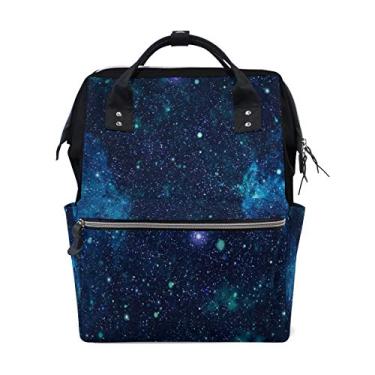 Imagem de Mochila de viagem Galaxy Stars Nebulosa Mochila de fraldas escolar casual para mulheres adolescentes
