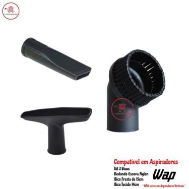 Imagem de Kit com 3 Bicos de Limpeza Para Aspiradores de Pó Wap ( Modelos na Des