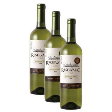 Imagem de kit 3 Vinho Santa Carolina Reservado Sauvignon Blanc 750ml