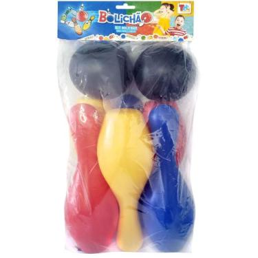 Imagem de Kit Boliche Com 6 Pinos Coloridos + 2 Bolas Infantil - Toy Master