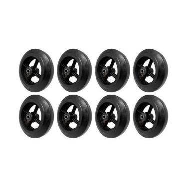 Imagem de Kit 8 un roda borracha moldada 8 pol 250kg p/ rodízio - AJAX