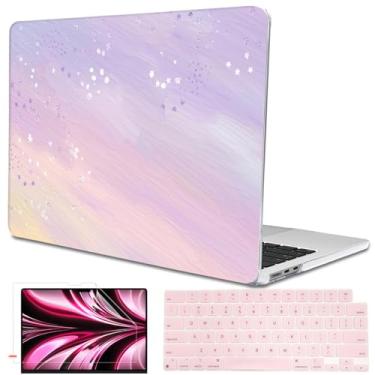 Imagem de LCMOCICO Capa para MacBook Air 2025 M4 13,6 polegadas A3240 serve para chip 2022 2023 A2681 M2 2024 A3113 M3 com tela de retina líquida, capa rígida de plástico impresso para Mac Air de 13,6 polegadas