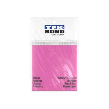Imagem de Bloco Adesivo Rosa 76x76 45 Folhas Tek Bond