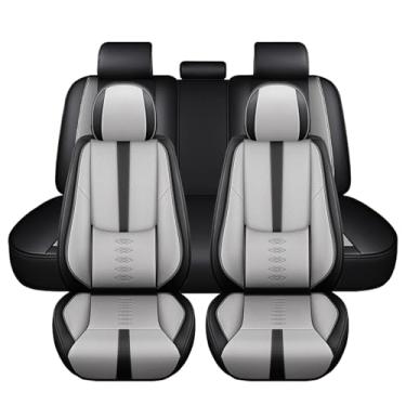 Imagem de Cscevt Capas de assento de couro para 96% da maioria dos SUVs de carros, conjunto completo de capas de assento de carro premium, protetores de assento de carro à prova d'água com airbag, assentos