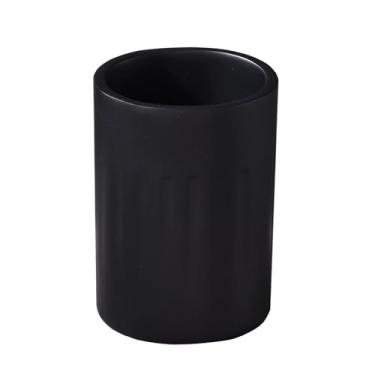 Imagem de Ximlike Copo de copo preto fosco para banheiro, suporte de escova de dentes para bancada redonda para pincéis de maquiagem, organizador de canetas, recipiente de resina