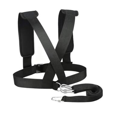 Imagem de menolana Cinto de tração ajustável para trenó, treinamento de resistência, alça de ombro com suporte de peso e cinto de cintura para exercícios, para 1.5 Toneladas