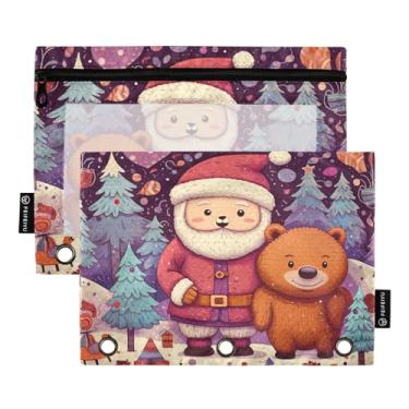 Imagem de Wassud Happy Bear Pacote com 2 pastas para fichário com 3 furos, pasta organizadora de arquivos para casa, escritório