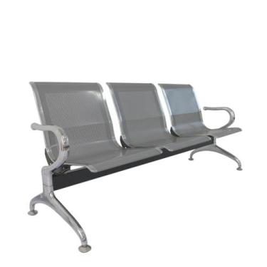 Imagem de Cadeira Para Escritório Longarina 3 Lugares Aço Inox Dubai - Fratini